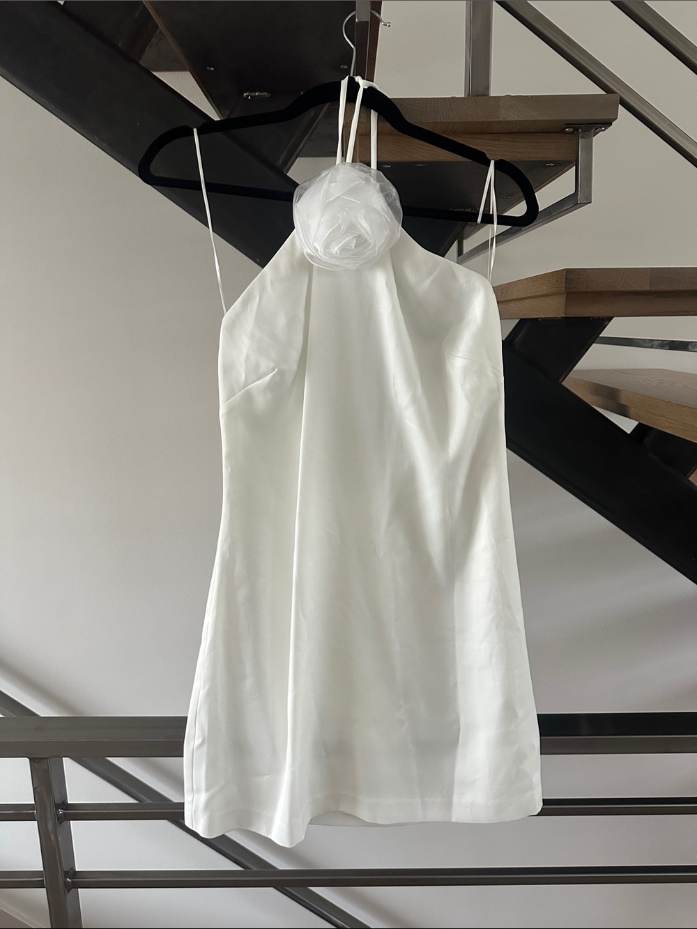 NWT Wayf Lilibet Rosette White Halter Dress